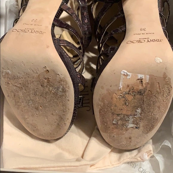 Lizard Embossed Patent Leather Jimmy Choo Pump - Picture 5 of 5